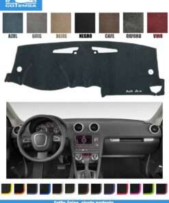 Cubretablero para Audi A3 2004–2012 vista superior con tablero como referencia