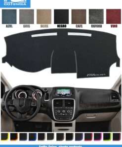 Cubretablero para Chrysler-Dodge Grand Caravan 2017–2019 con tablero como referencia.