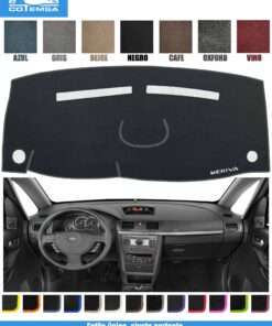 Cubretablero para Chevrolet Meriva 2003–2009 vista superior con tablero como referencia