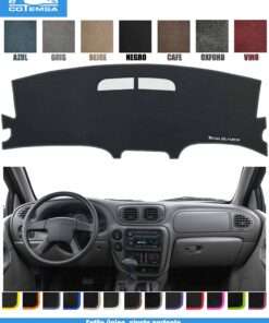 Cubretablero para Chevrolet Trail Blazer 2002–2011 vista superior con tablero como referencia