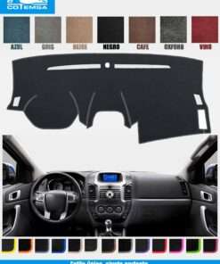 Cubretablero para Ford Ranger 2013–2021 vista superior con tablero como referencia