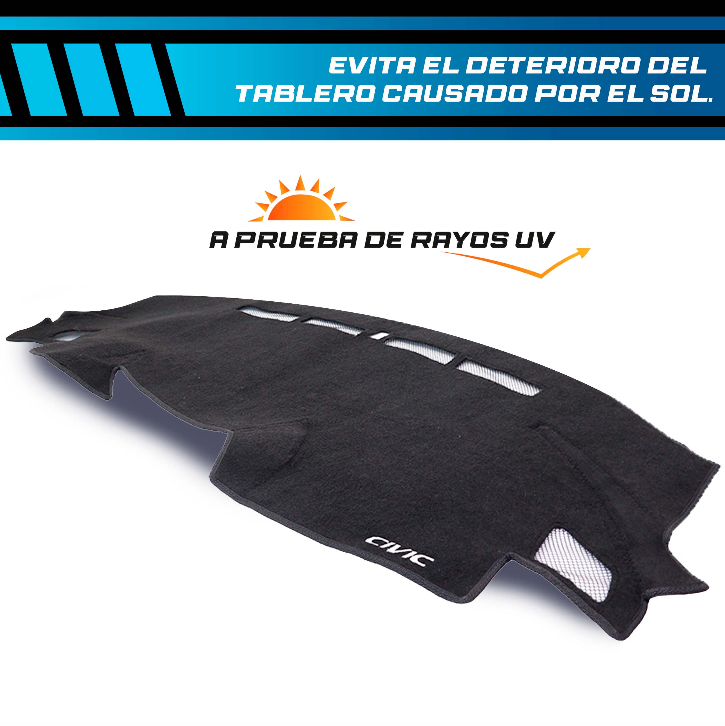 Cubretablero premium para Honda Civic 2016–2021 con protección UV