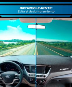 Cubretablero premium para Hyundai Accent 2018–2021 con protección antirreflejante