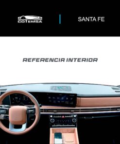 Vista interior del vehículo Hyundai Santa Fe 2024–2026 como referencia