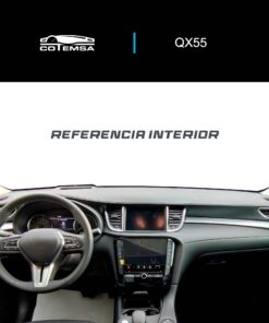 Vista interior del vehículo Infiniti QX55 con corte HEAD-UP 2021–2025 como referencia