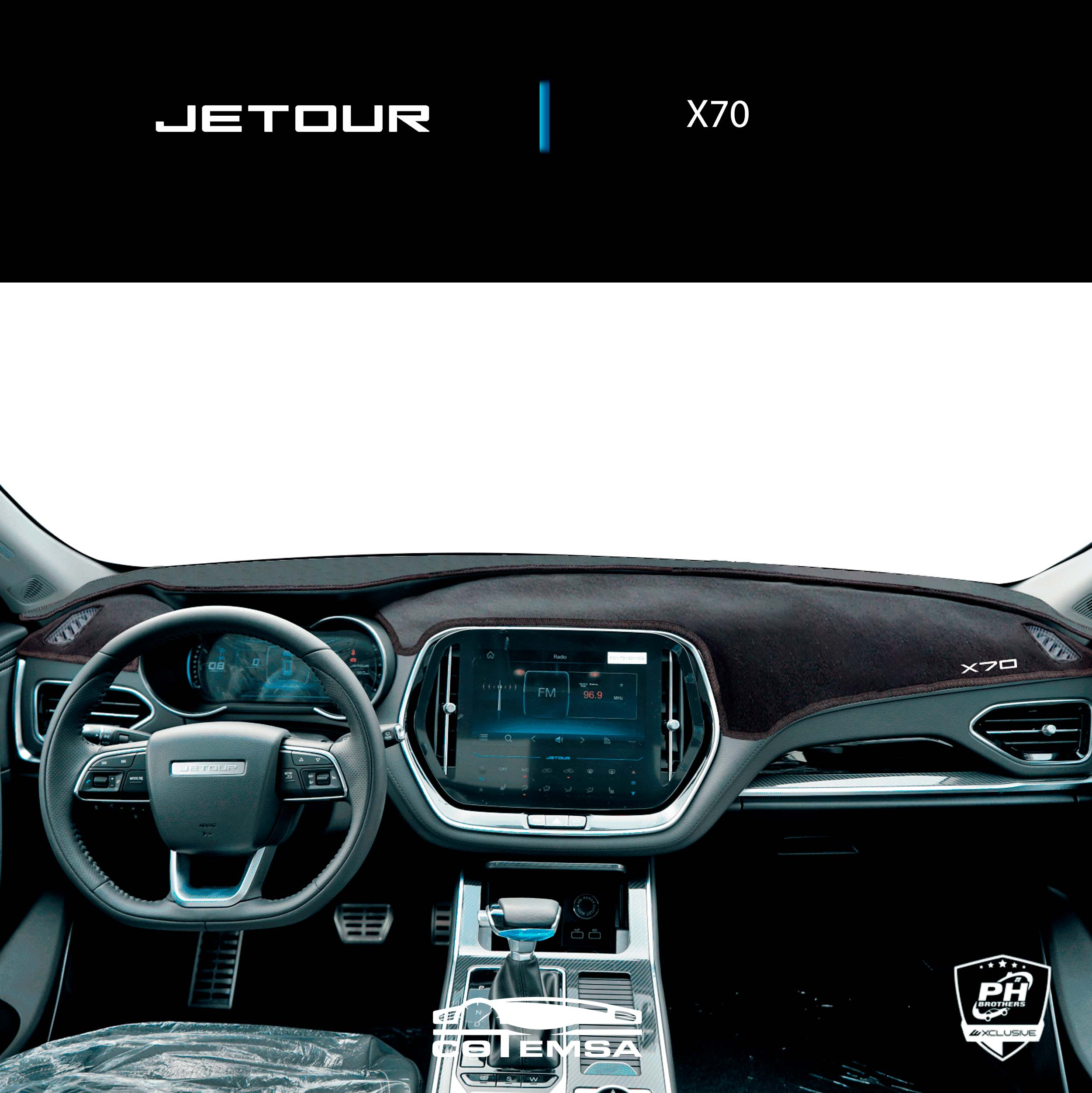Cubretablero premium para Jetour X70 2023–2025 instalado en el interior del vehículo