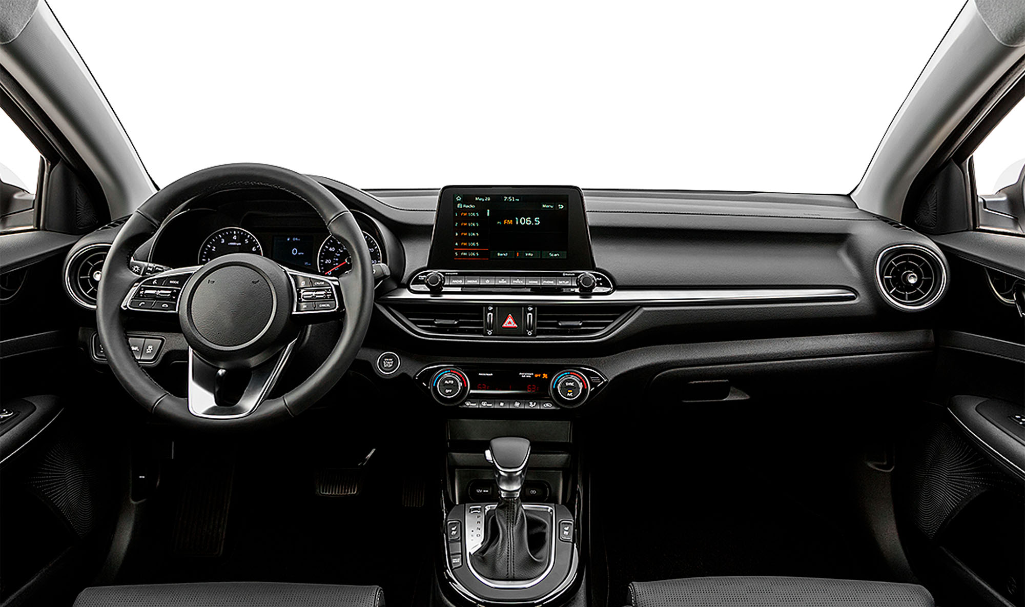 Vista interior del vehículo KIA Forte 2019–2023