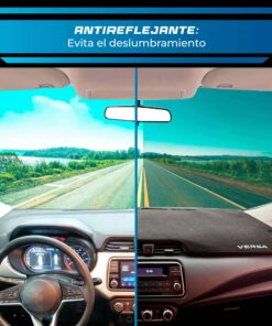 Cubretablero premium para Nissan Versa 2020–2024 con protección antirreflejante