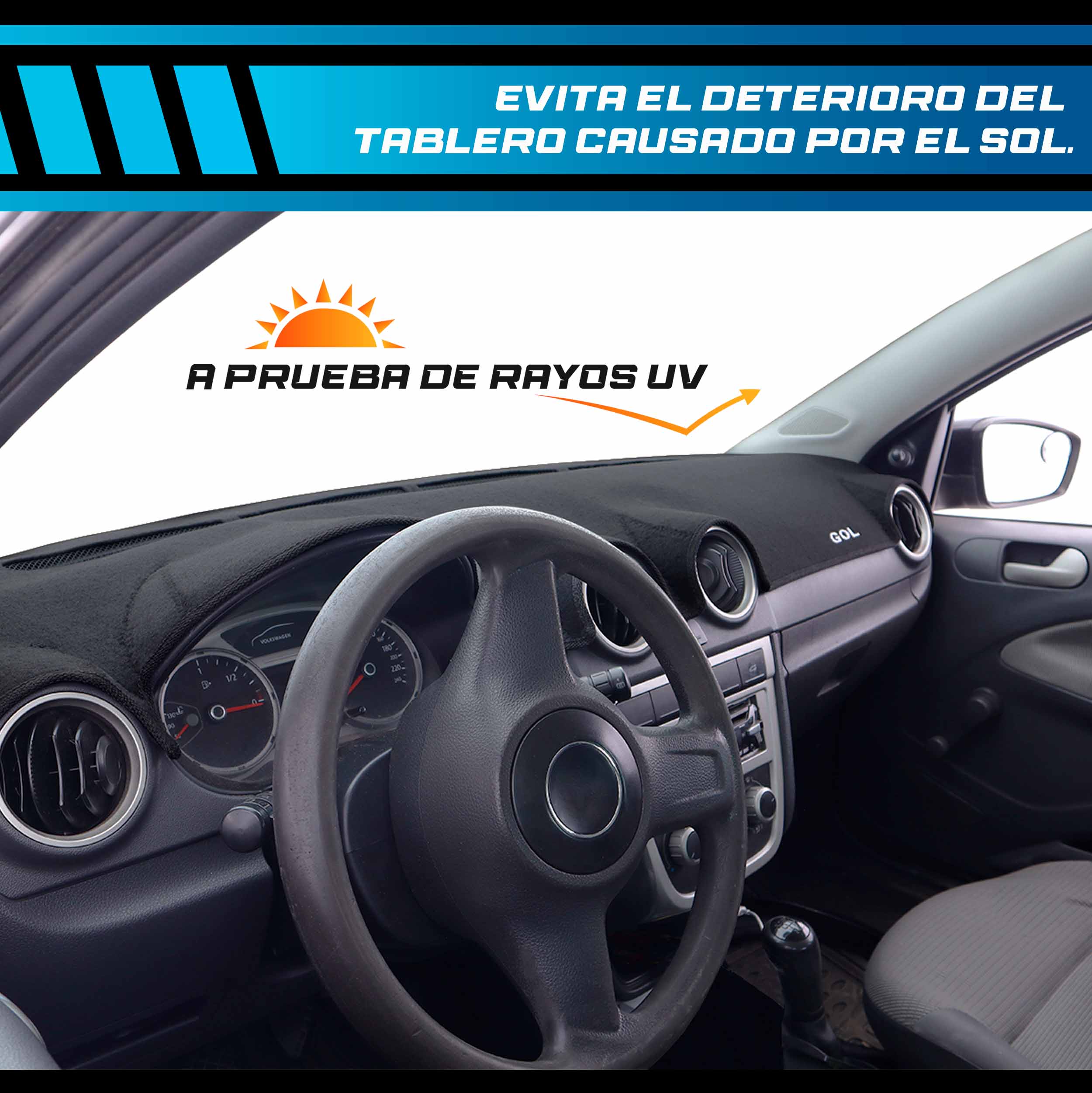 Cubretablero premium para Volkswagen Gol 2009–2016 con protección UV