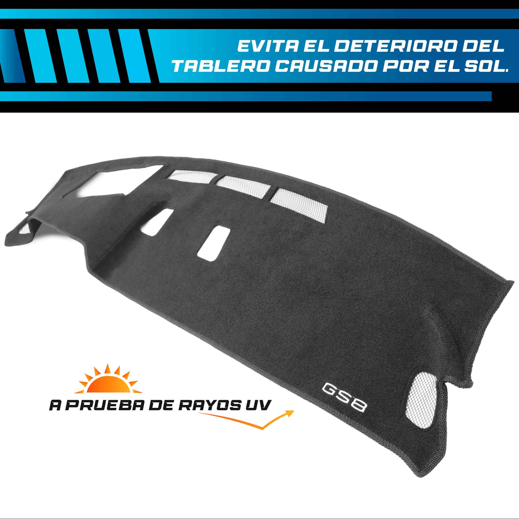 Cubretablero premium para GAC GS8 2024–2026 con protección UV, vista en ángulo del producto