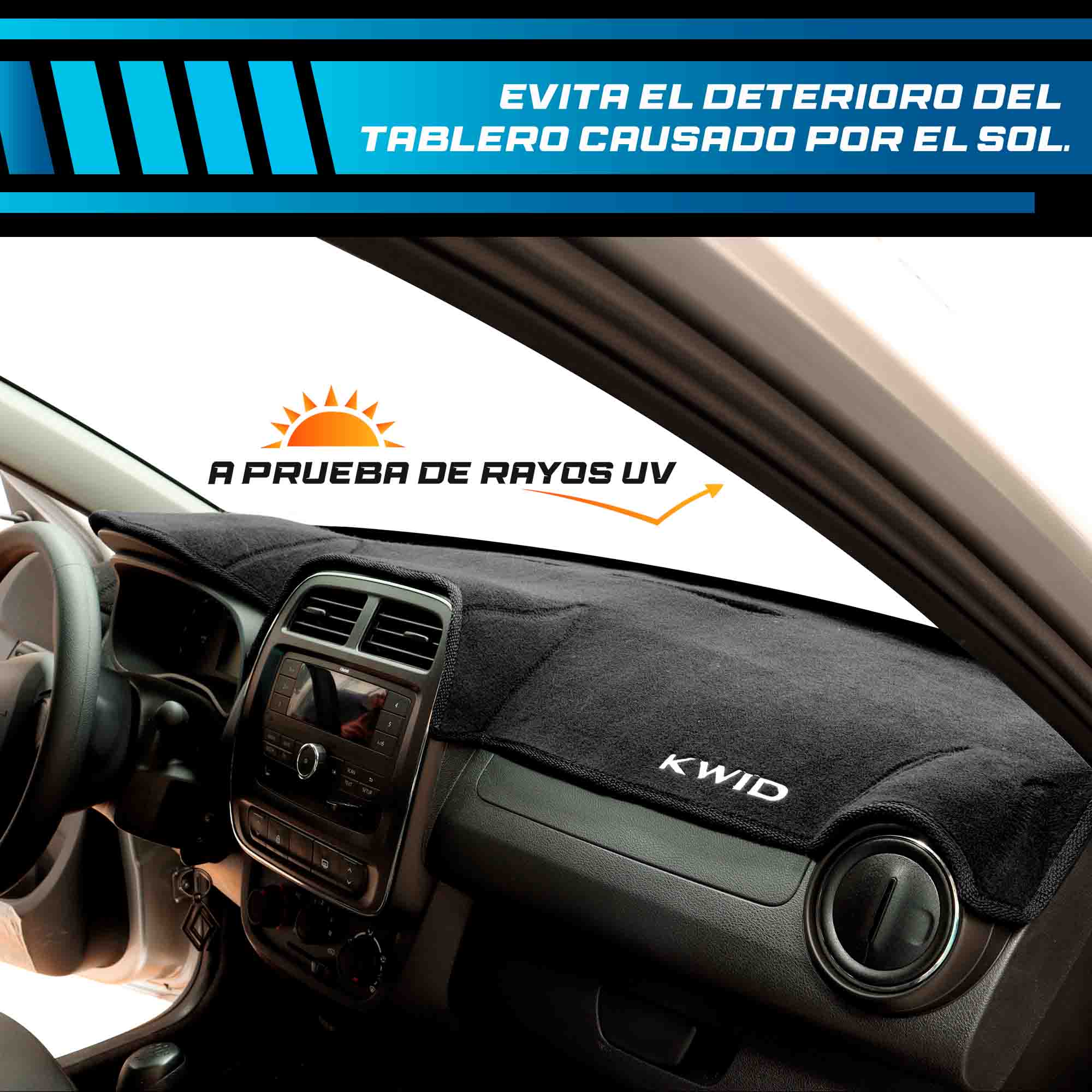 Cubretablero premium para Renault Kwid 2019–2026 con protección UV