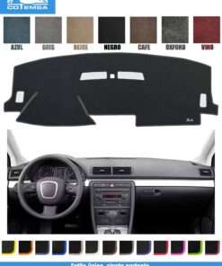 Cubretablero para Audi A4 2001–2008 vista superior con tablero como referencia