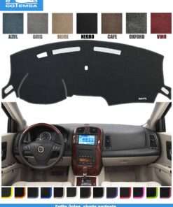 Cubretablero para Cadillac SRX 2001–2012 vista superior con tablero como referencia