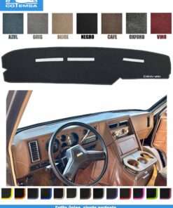 Cubretablero para Chevrolet Chevy Van 1979–1995 vista superior y tablero como referencia