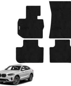 Tapetes de piso para para BMW x4 2021–2025 vista superior y con vehículo como referencia