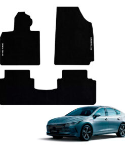 Tapetes de piso para para BYD King DMi 2024–2025 vista superior y con vehículo como referencia