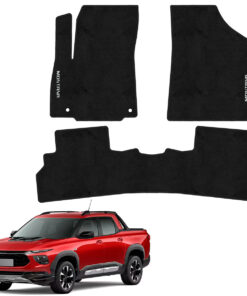 Tapetes de piso para para Chevrolet Montana 2024–2026 vista superior y con vehículo como referencia