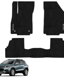 Tapetes de piso para para Chevrolet Trax 2017–2021 vista superior y con vehículo como referencia