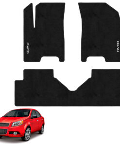 Tapetes de piso para para Chevrolet Aveo 2012–2017 vista superior y con vehículo como referencia