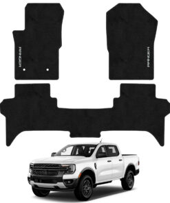 Tapetes de piso para para Ford Ranger 2023–2026 vista superior y con vehículo como referencia