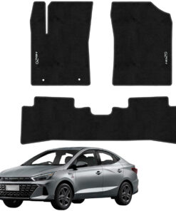 Tapetes de piso para para Hyundai HB20 2023–2025 vista superior y con vehículo como referencia