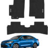 Tapetes de piso para para KIA Rio 2018–2023 vista superior y con vehículo como referencia