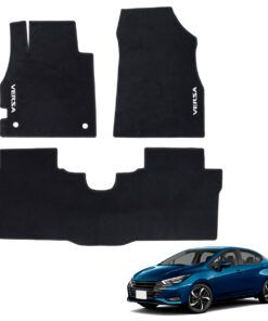 Tapetes de piso para para Nissan Versa 2020–2026 vista superior y con vehículo como referencia
