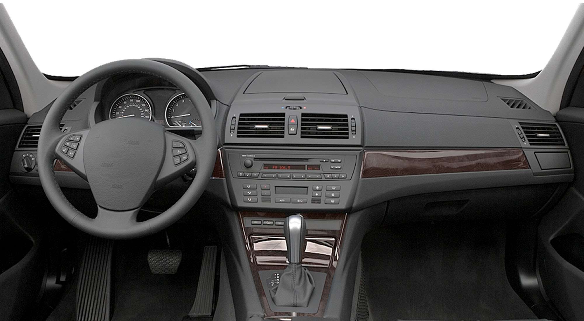 Vista interior del vehículo BMW X3 2005–2010 como referencia