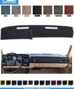 Cubretablero para Chevrolet 1981–1991 vista superior con tablero como referencia.