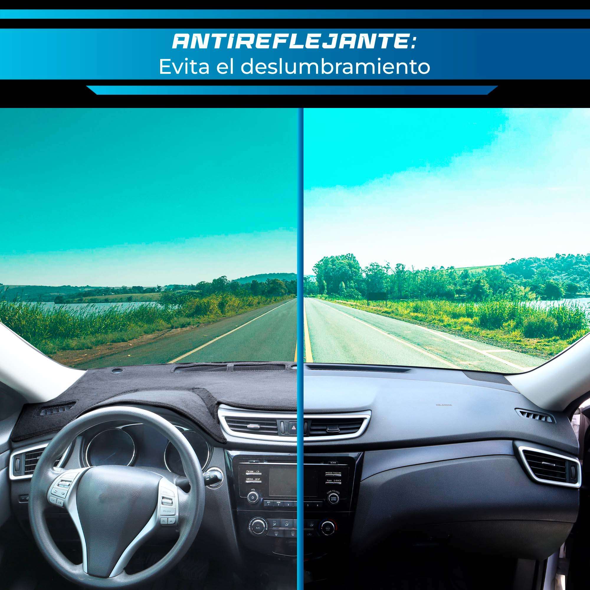 Cubretablero premium para Nissan X Trail 2015–2022 con protección antirreflejante