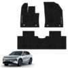 Tapete de piso para Geely EX5 EM–i Hibrida 2025–2026 vista superior con auto como referencia