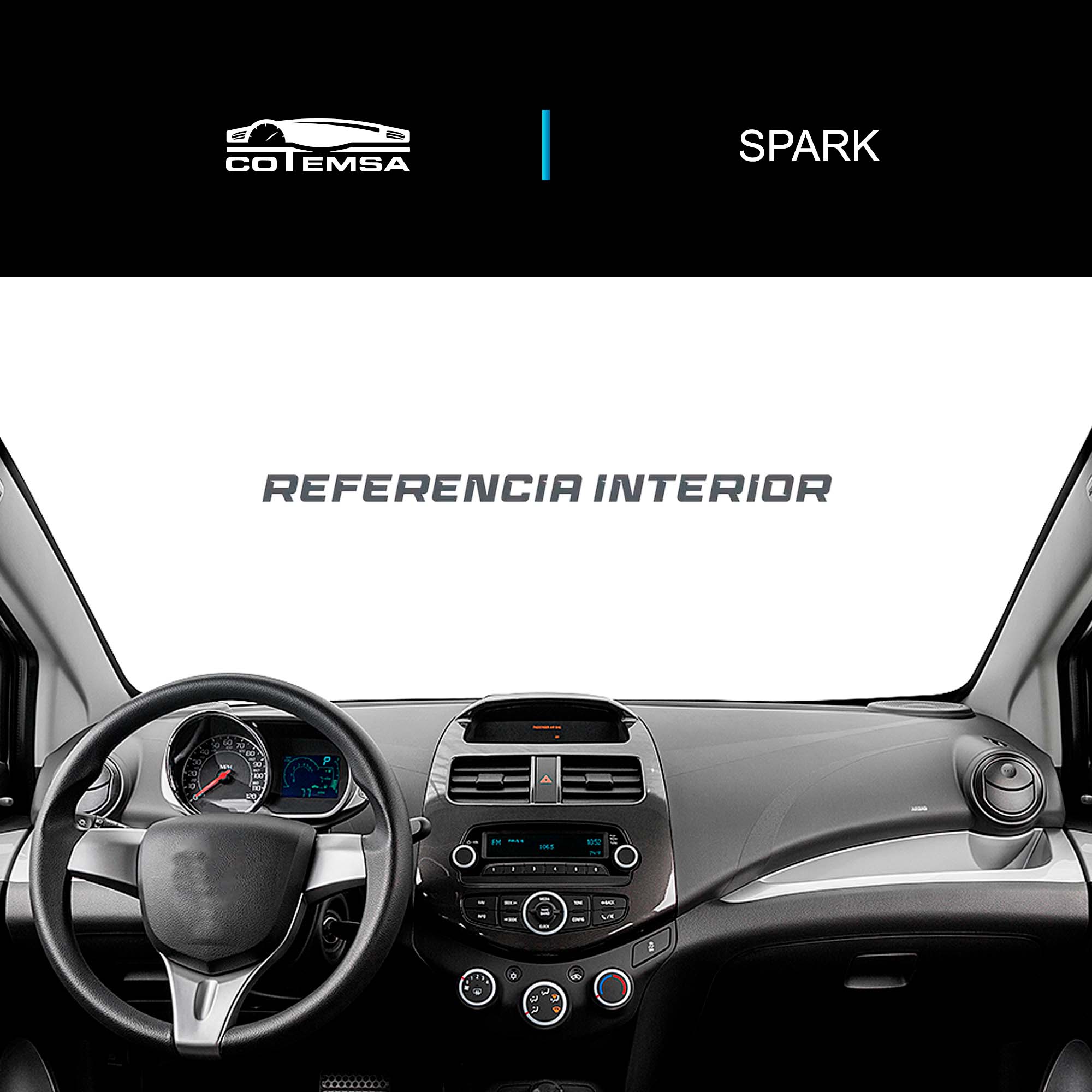 Vista interior del vehículo Chevrolet Spark Classic 2011–2018 como referencia