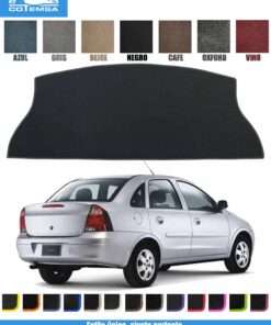 Cubre parte trasera para Chevrolet Corsa 2002–2008 vista superior con vehículo como referencia
