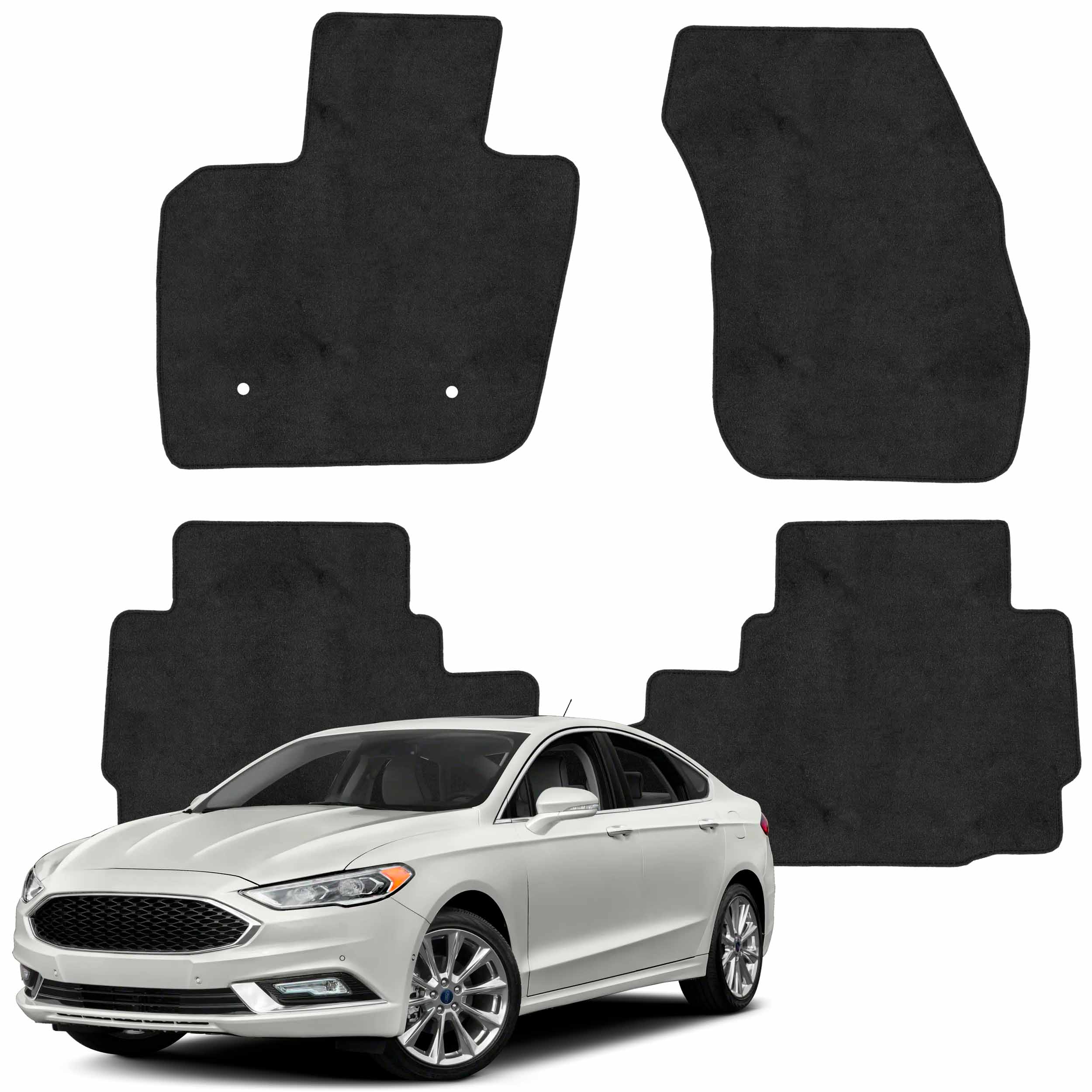 Tapetes de piso para para Ford Fusión 2017–2020 vista superior y con vehículo como referencia