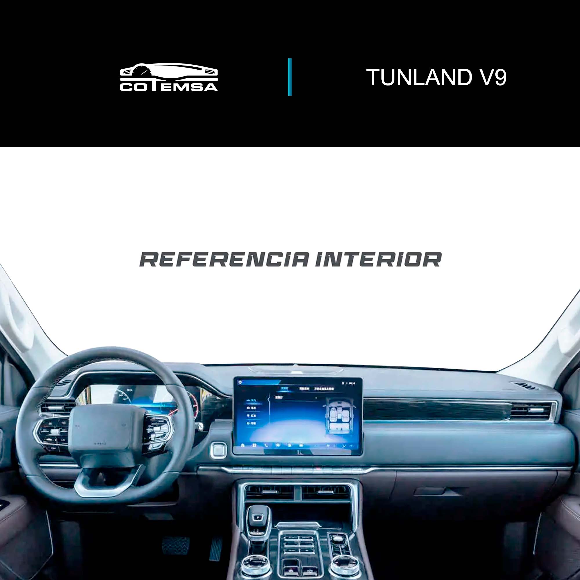 Vista interior del vehículo Foton Tunland V9 2023–2026 como referencia.